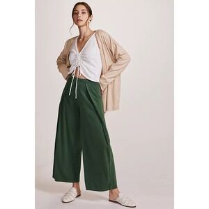 Daily Practice Anthro Green Lagenlook Baggy Pants Sz L Montelo Comfy Coastal